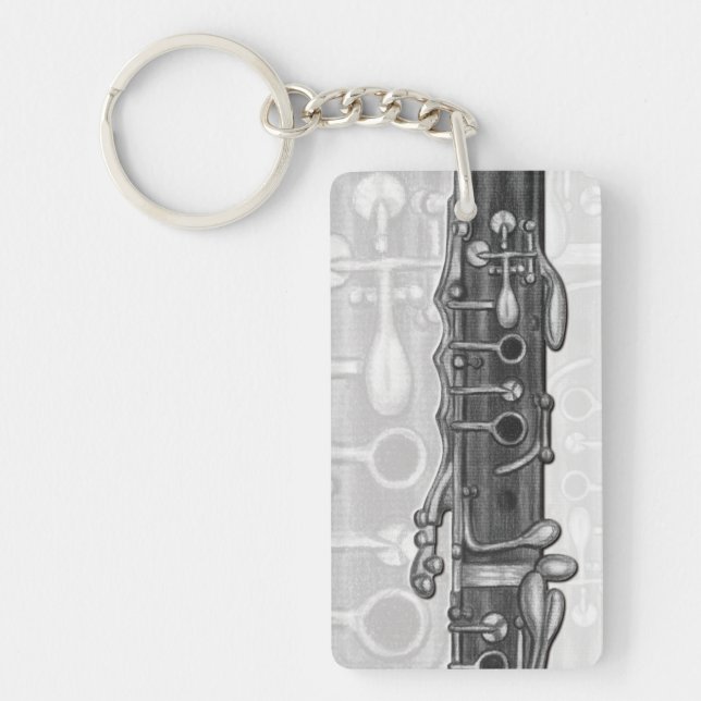Clarinet Upper Joint Personalised Music Keychain (Front)