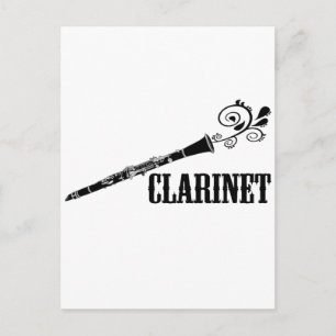 Clarinet Vector Swirl Design Postcard