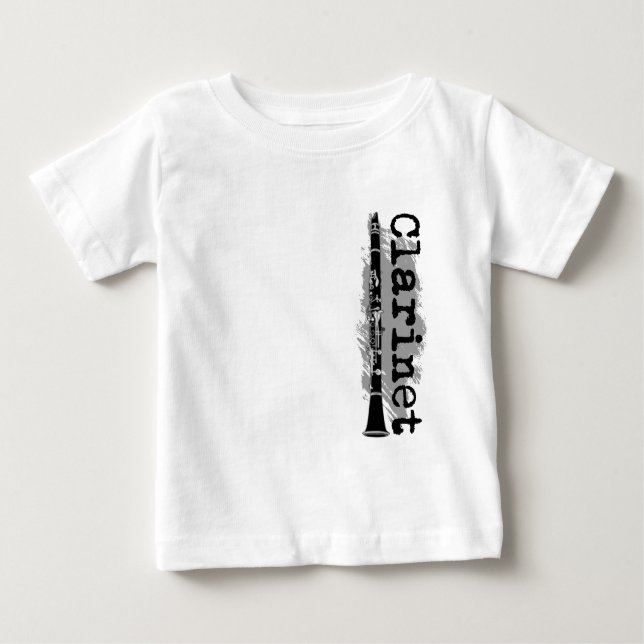 Clarinet Vertical Design Baby T-Shirt (Front)