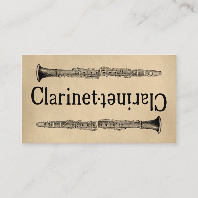 Clarinet Vintage Business Card (Front)