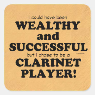 Clarinet Wealthy & Successful Square Sticker