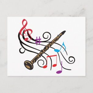 Clarinet With Music Postcard