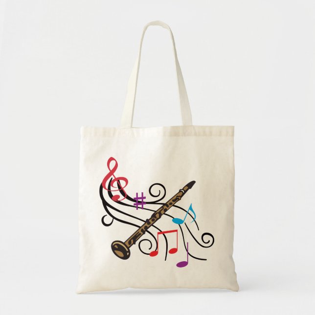 Clarinet With Music Tote Bag (Front)