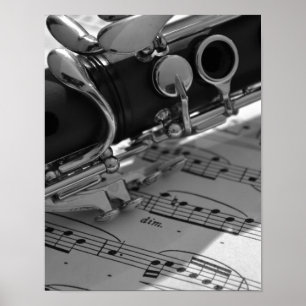 Clarinet with Sheet Music Poster