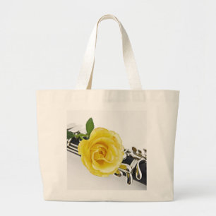 Clarinet & Yellow Rose Tote Bag