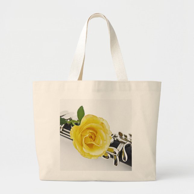 Clarinet & Yellow Rose Tote Bag (Front)