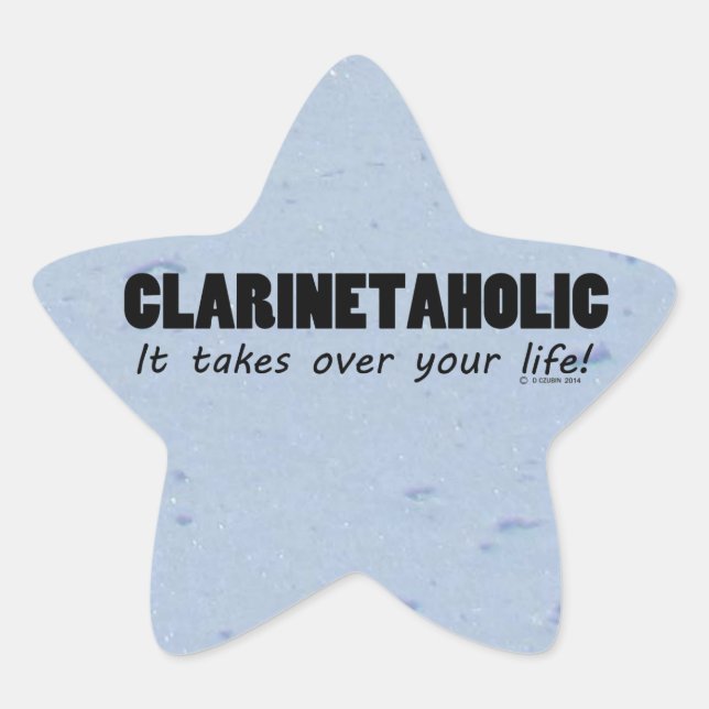 Clarinetaholic Life Star Sticker (Front)