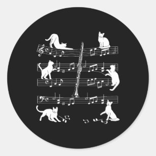 Clarinetist Cats For Cat Loving Clarinet Player  Classic Round Sticker
