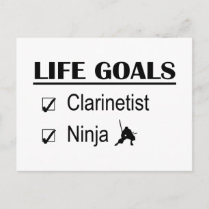 Clarinetist  Ninja Life Goals Postcard