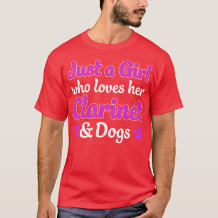 Clarinetist Women Girl Who Loves Clarinet and Dogs T-Shirt