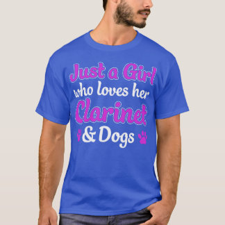 Clarinetist Women Girl Who Loves Clarinet and Dogs T-Shirt
