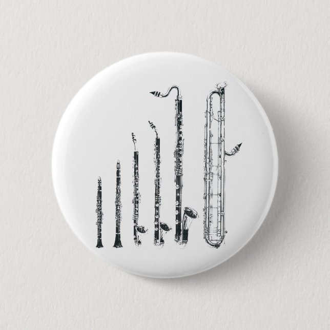 clarinets 6 cm round badge (Front)
