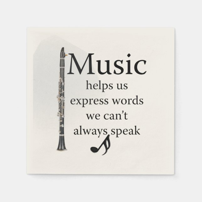 Clarinets Music Helps Us Express Words Kitchen Napkin (Front)
