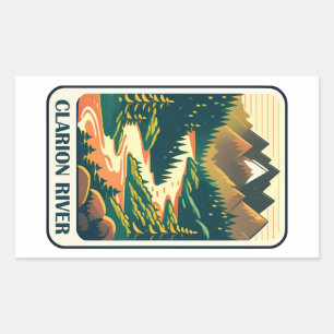Clarion River Pennsylvania Colours Rectangular Sticker