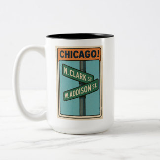 Clark and Addison intersection T-shirt Two-Tone Coffee Mug