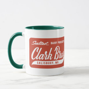 Clark Brothers Coffee Mug, Green and Red Mug