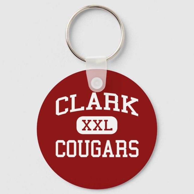 Clark - Cougars - Clark High School - Plano Texas Key Ring (Front)