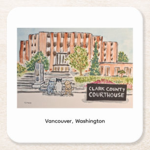Clark County Courthouse Paper Coaster
