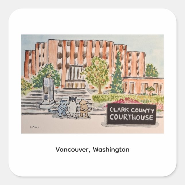 Clark County Courthouse Square Sticker (Front)