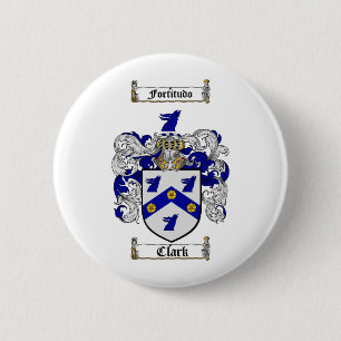 CLARK FAMILY CREST - CLARK COAT OF ARMS 6 CM ROUND BADGE