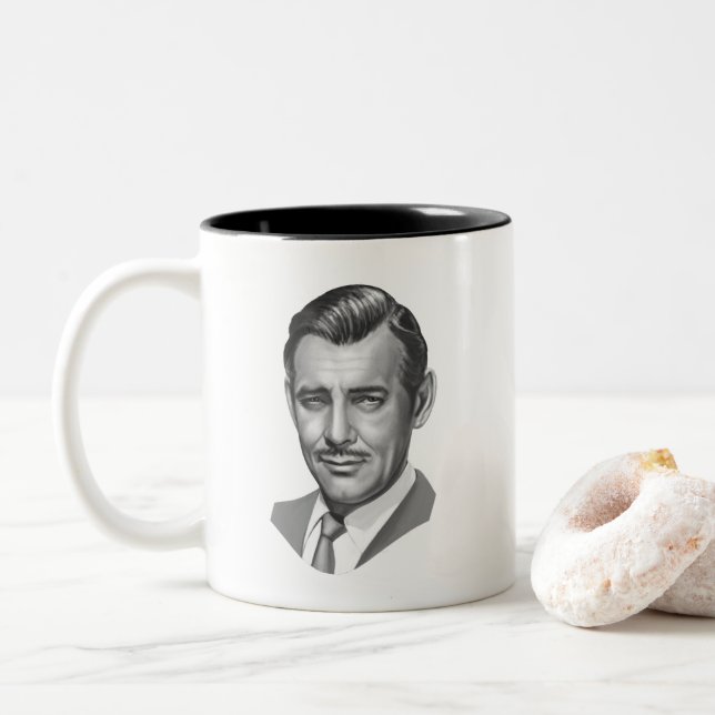 Clark Gable Two-Tone Coffee Mug (With Donut)