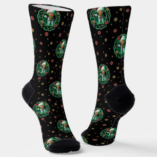 Clark Griswold Christmas Wreath Pattern Socks
