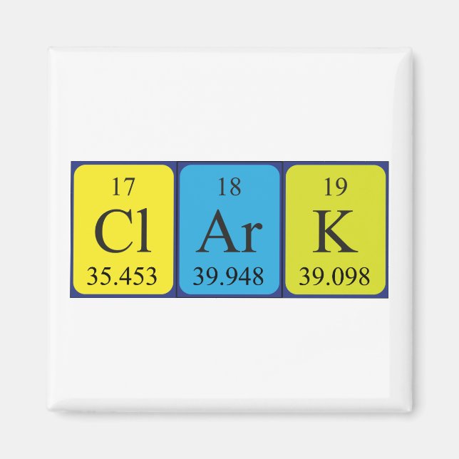 Clark periodic table name magnet (Front)