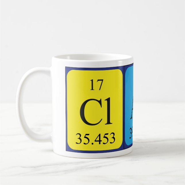 Clark periodic table name mug (Left)