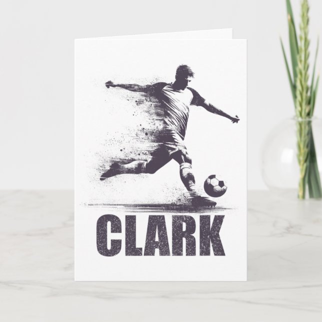 Clark Soccer Boys Personalised First Name Clark  Card (Front)