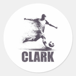 Clark Soccer Boys Personalised First Name Clark  Classic Round Sticker