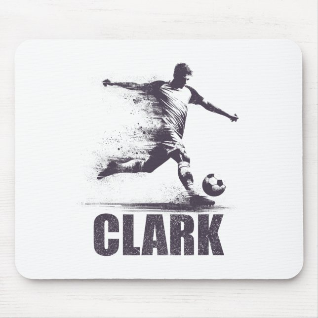 Clark Soccer Boys Personalised First Name Clark  Mouse Pad (Front)