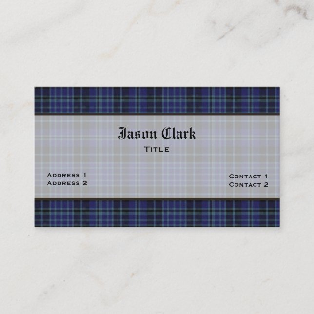 Clark Tartan Plaid Custom Business Card (Front)