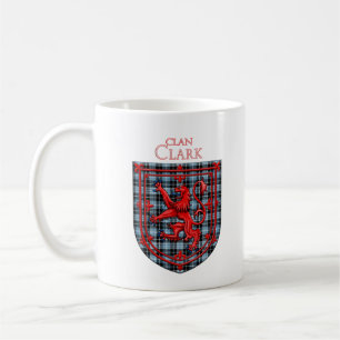 Clark Tartan Scottish Plaid Lion Rampant Coffee Mug