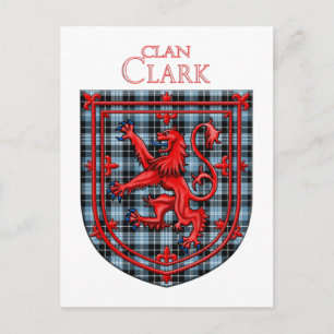 Clark Tartan Scottish Plaid Lion Rampant Postcard