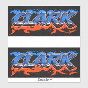 Clark Vorname Name Graffiti Aufkleber Sticker