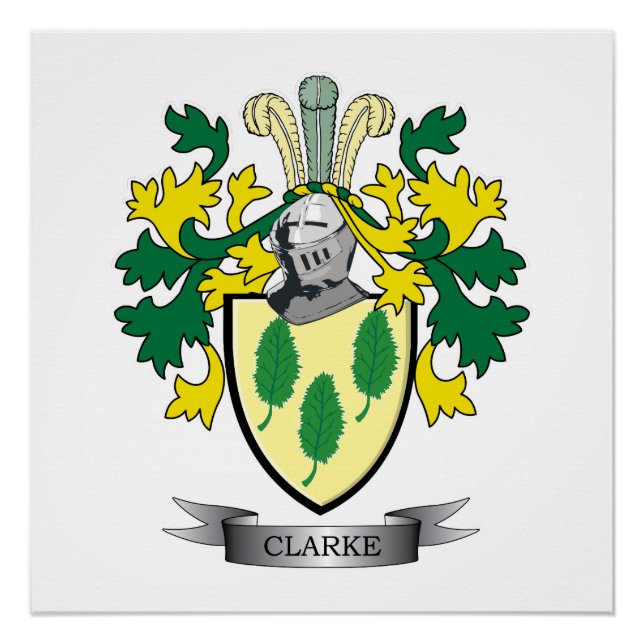 Clarke Coat of Arms Poster (Front)