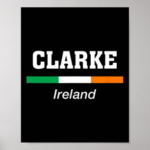 Clarke Irish Family Name St Patricks Day Ireland F Poster