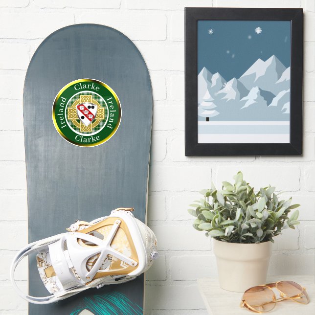 Clarke Irish Shield & Celtic Cross Personalised (Snowboard)