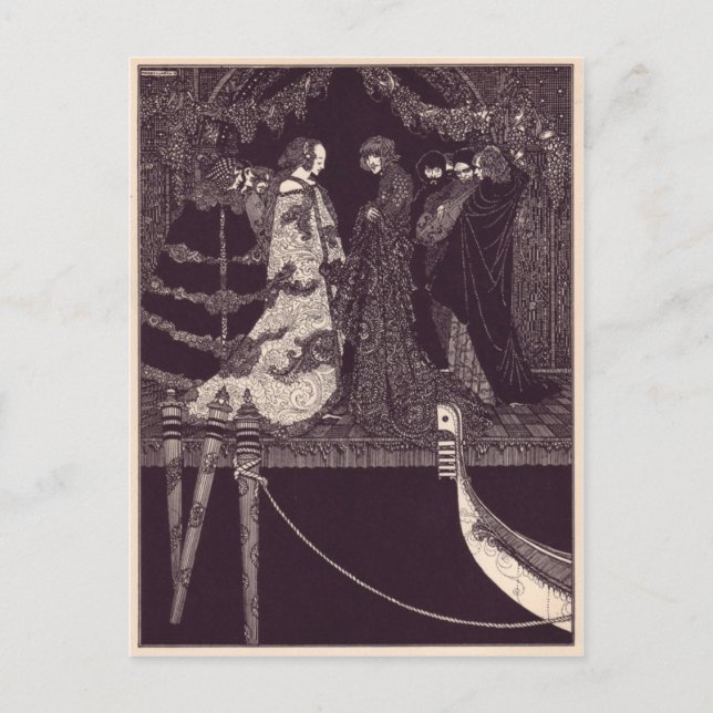 Clarke's Edgar Allan Poe Illustrations Postcard (Front)