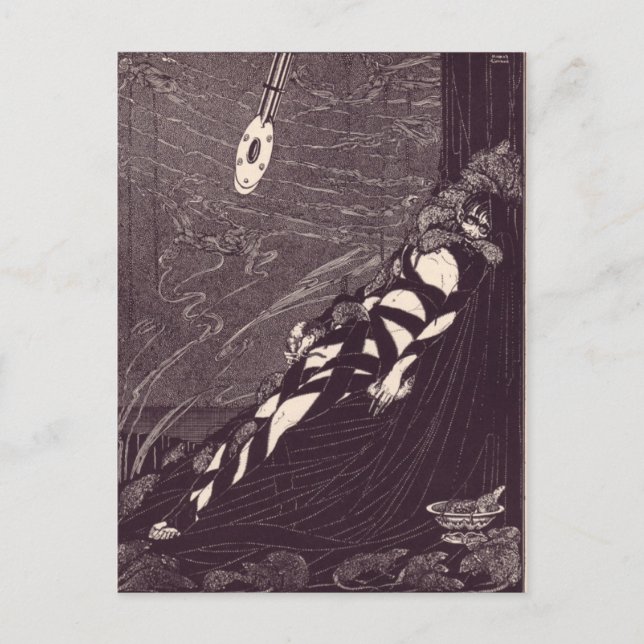 Clarke's Edgar Allan Poe Illustrations Postcard (Front)