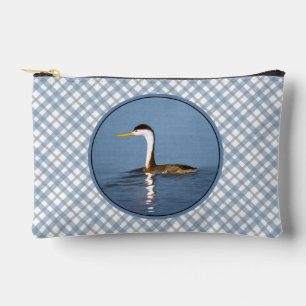Clark's Grebe Lake Painting Original Wild Bird Art Accessory Pouch