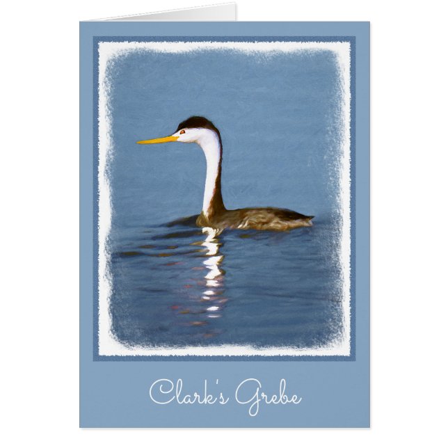 Clark's Grebe Painting - Original Bird Art (Front)