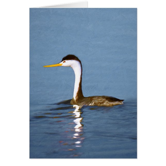 Clark's Grebe Painting - Original Bird Art (Front)
