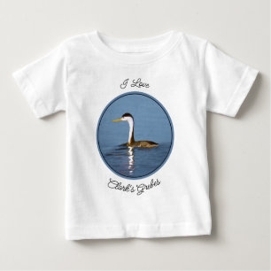 Clark's Grebe Painting - Original Bird Art Baby T-Shirt