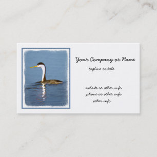 Clark's Grebe Painting - Original Bird Art Business Card