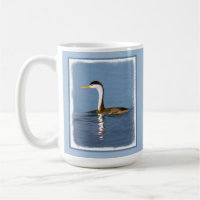 Clark's Grebe Painting - Original Bird Art