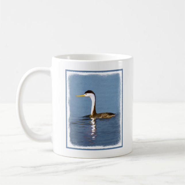 Clark's Grebe Painting - Original Bird Art Coffee Mug (Left)