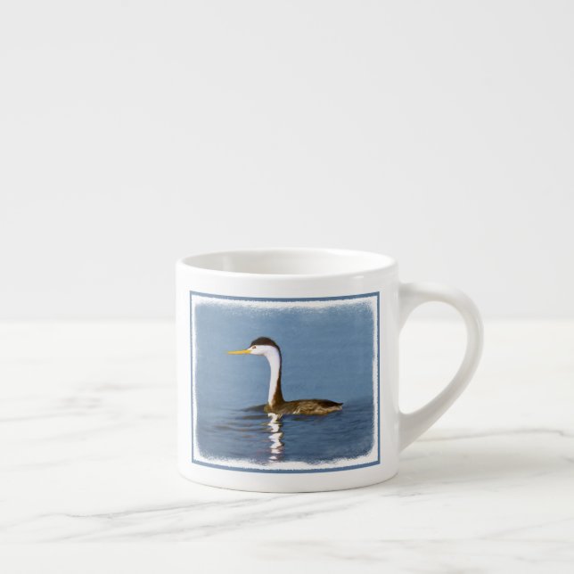 Clark's Grebe Painting - Original Bird Art Espresso Cup (Right)
