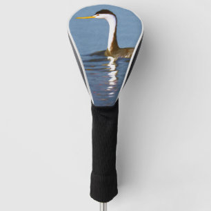 Clark's Grebe Painting - Original Bird Art Golf Head Cover