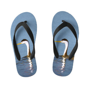 Clark's Grebe Painting - Original Bird Art Kid's Thongs